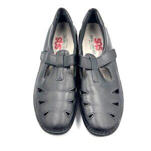 NWOT SAS Womens 8.5N Black Leather Tripad Comfort Mary Janes